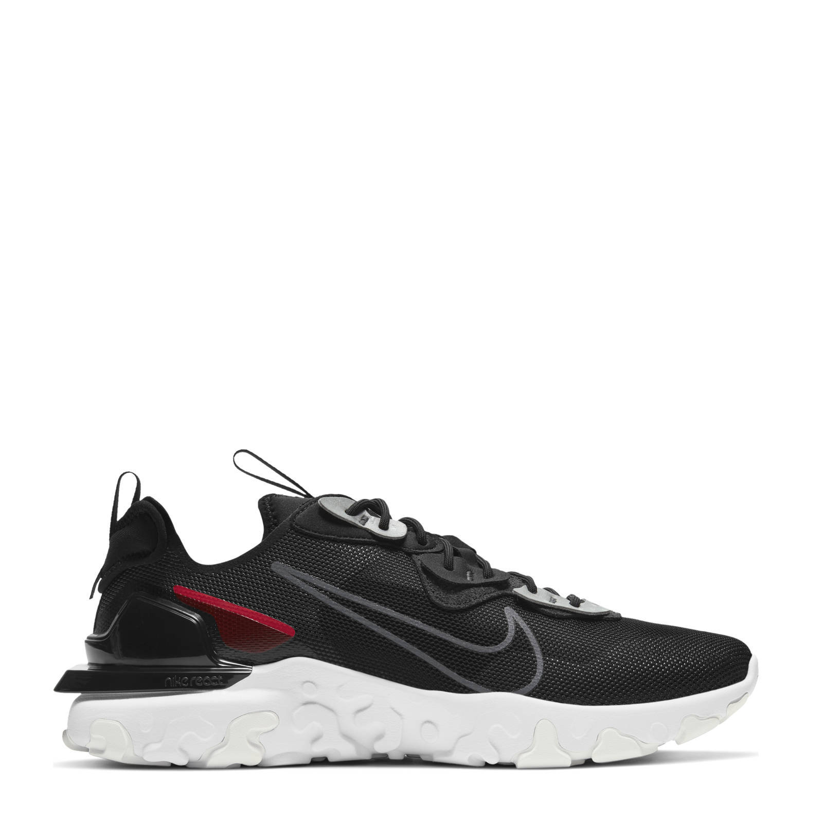 Nike React Vision 3M sneakers zwart/antraciet-wit-rood | wehkamp