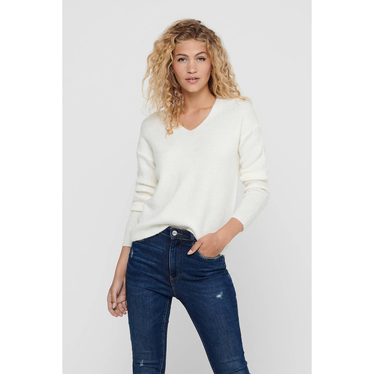 Only Trui met V-hals ONLCAMILLA V-NECK L S PULLOVER KNT NOOS