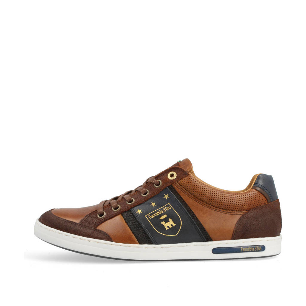 Pantofola d'Oro Mondovi Uomo Low leren sneakers cognac, Cognac