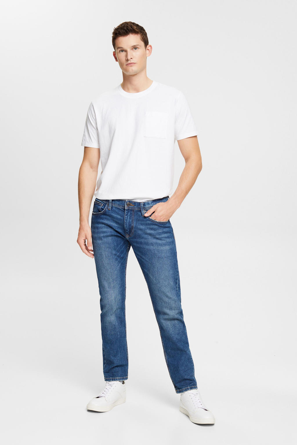 ESPRIT Men Casual slim fit jeans met biologisch katoen blue