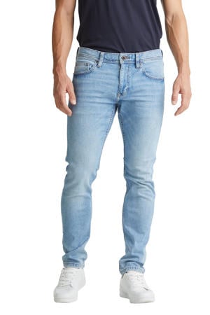 slim fit jeans met biologisch katoen blue light wash