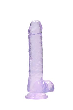 Realistische dildo Met Scrotum - Paars - 21 cm