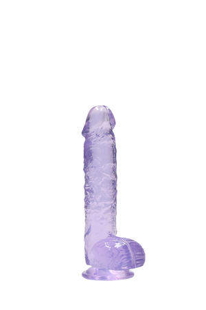 Realistische dildo Met Scrotum - Paars - 17 cm