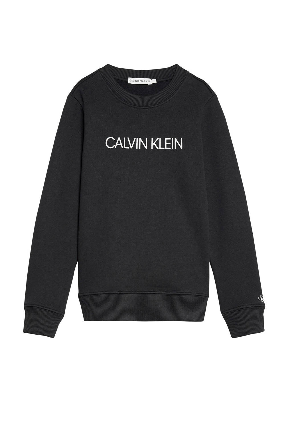 CALVIN KLEIN JEANS sweater met logo zwart, Zwart