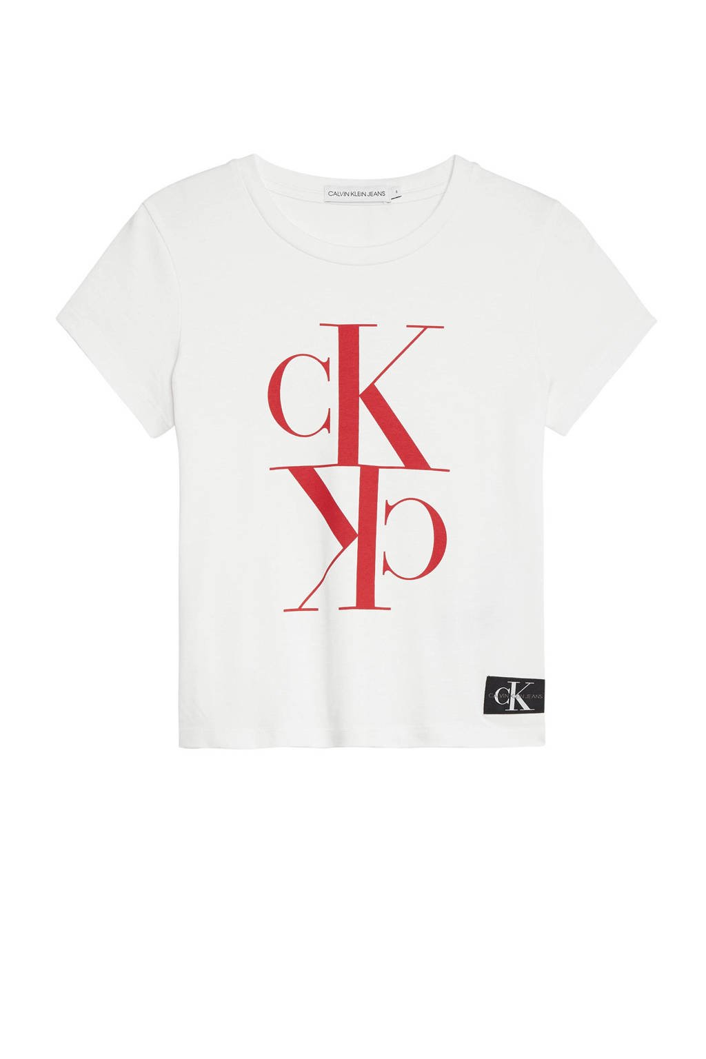 CALVIN KLEIN JEANS cropped T-shirt wit, Wit