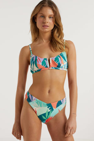bikini met all over print groen/oranje
