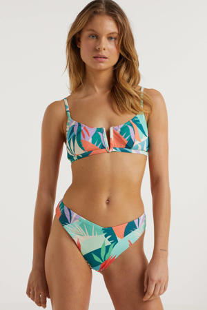 bikini met all over print groen/oranje