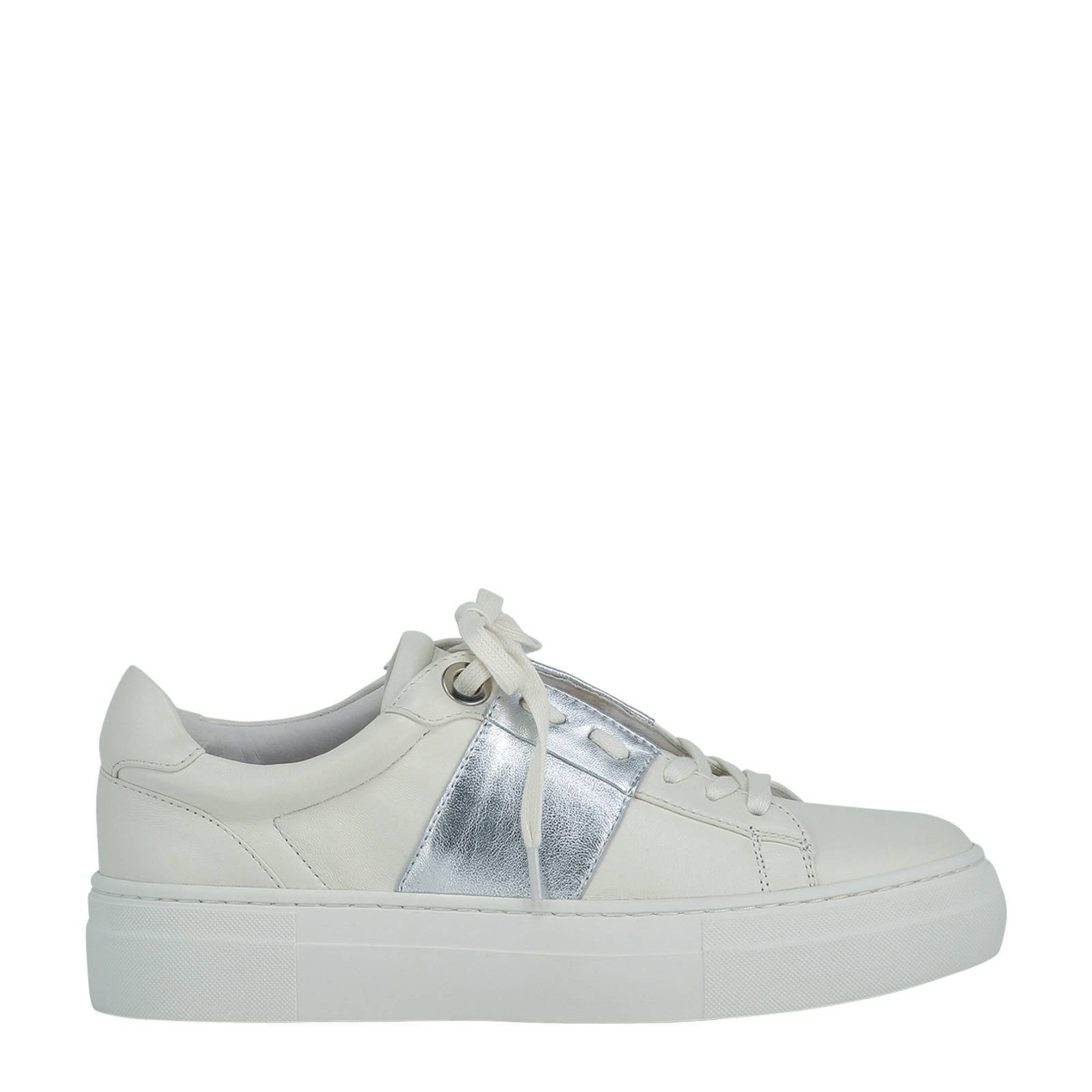 JOSH V JV Leslie leren sneakers off white/zilver | wehkamp
