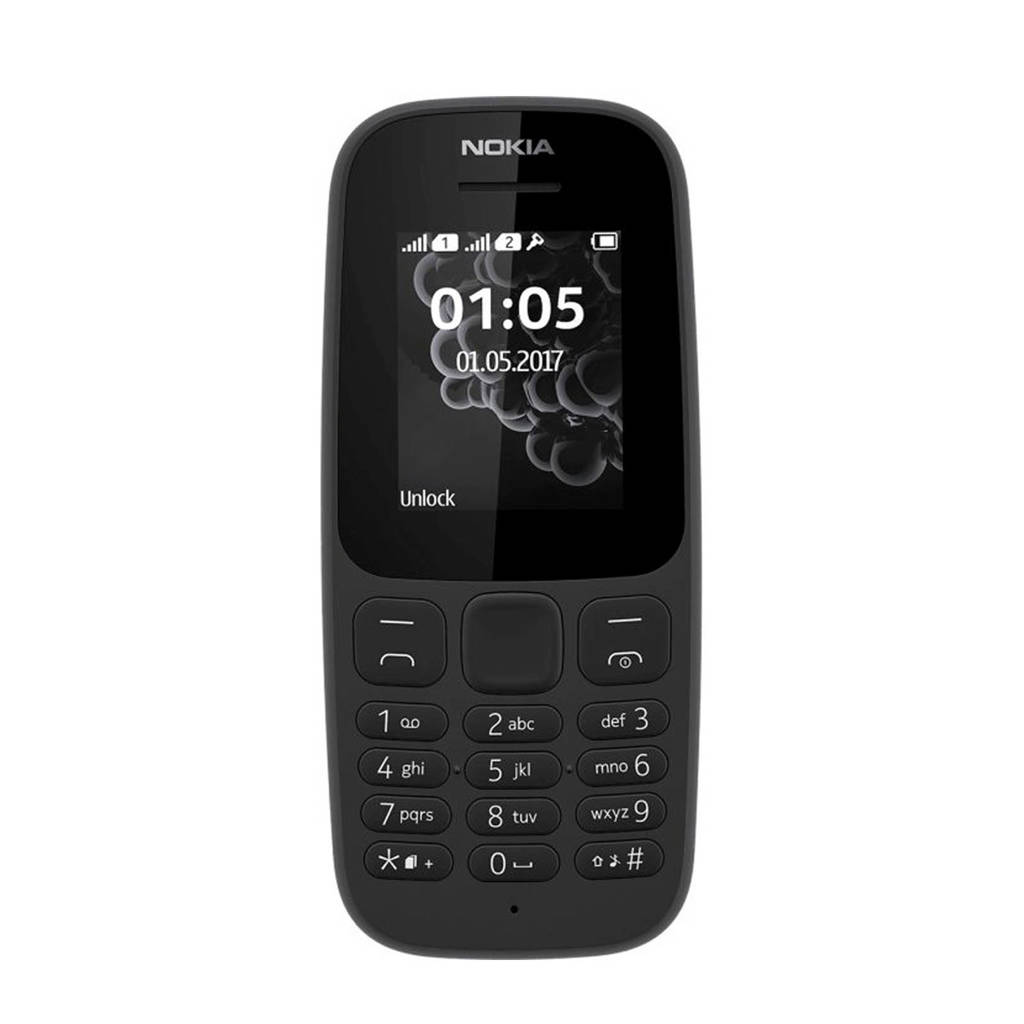 Nokia 105 NEO mobiele telefoon + tot LYCA €15 beltegoed (zwart), Zwart