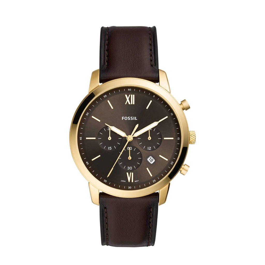 Fossil horloge FS5763 Neutra Chrono goud, Bruin
