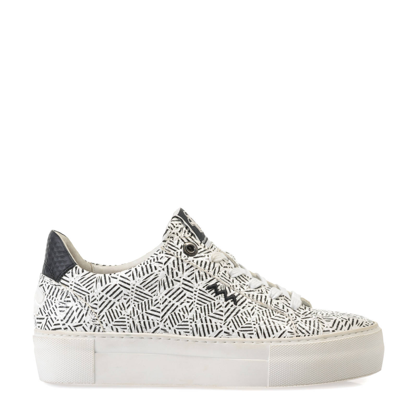 Floris van Bommel Vinni leren sneakers wit/zwart | wehkamp