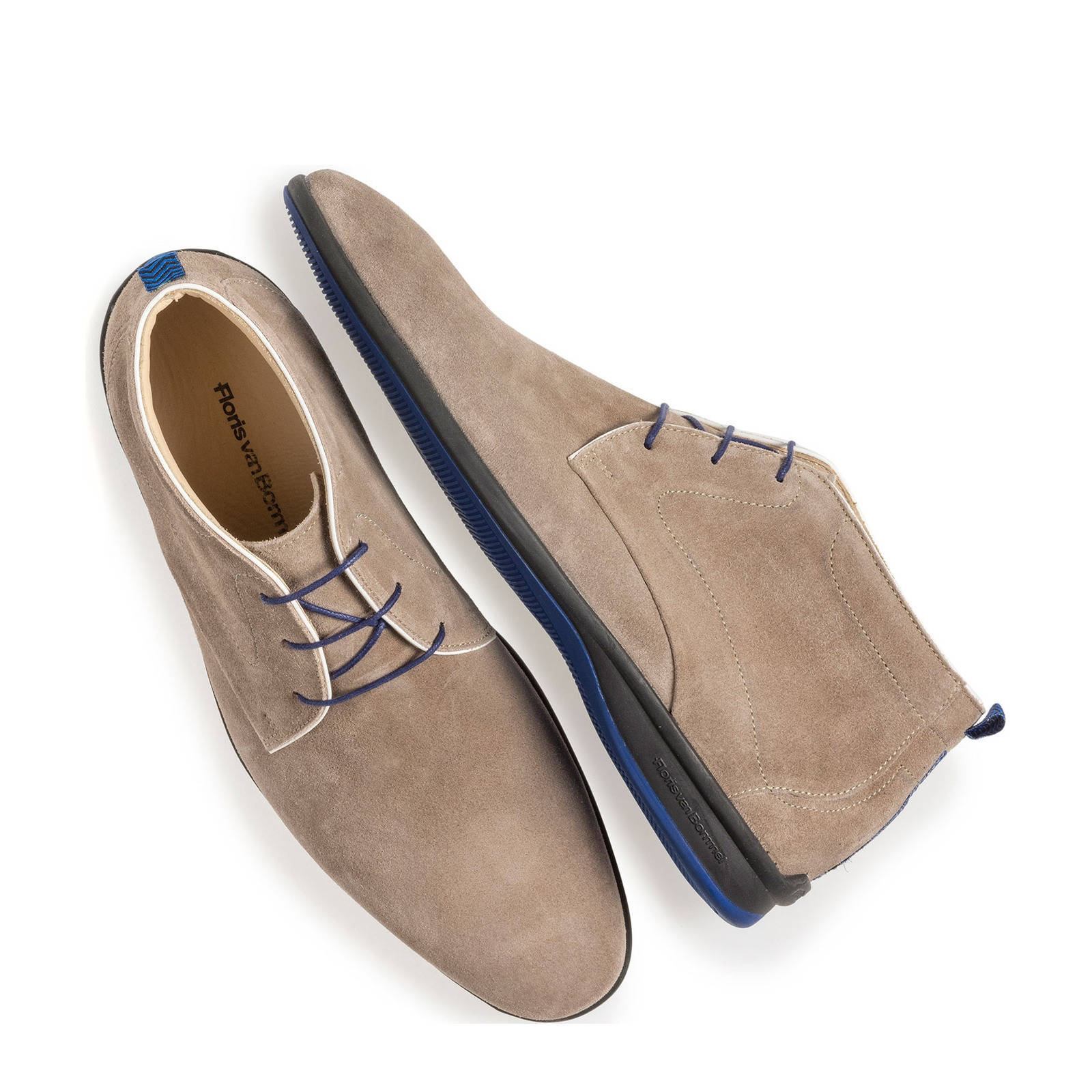Floris van Bommel 20350/01 blauw suede - Aalders Schoenmode