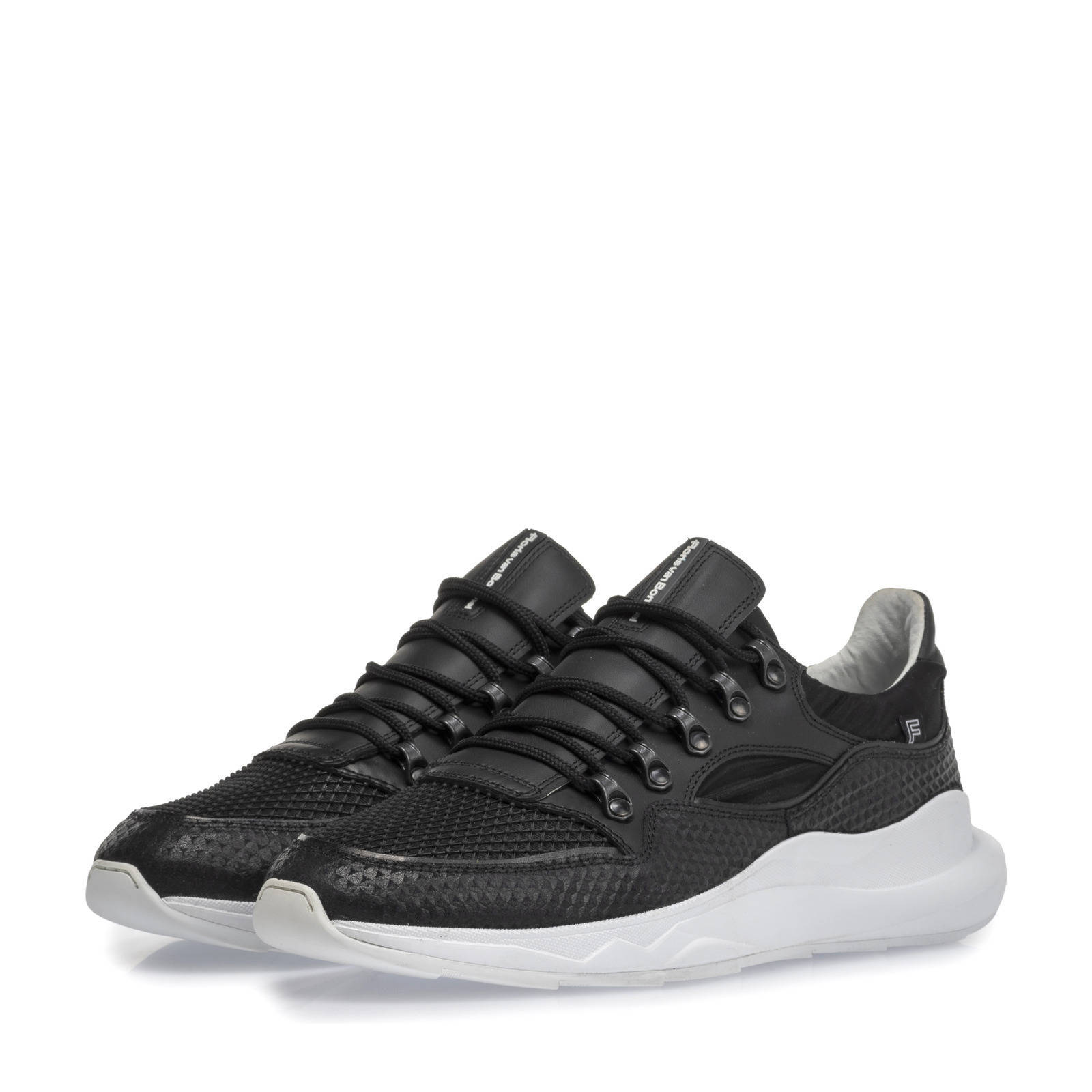 Floris van Bommel Bulki leren sneakers zwart | wehkamp