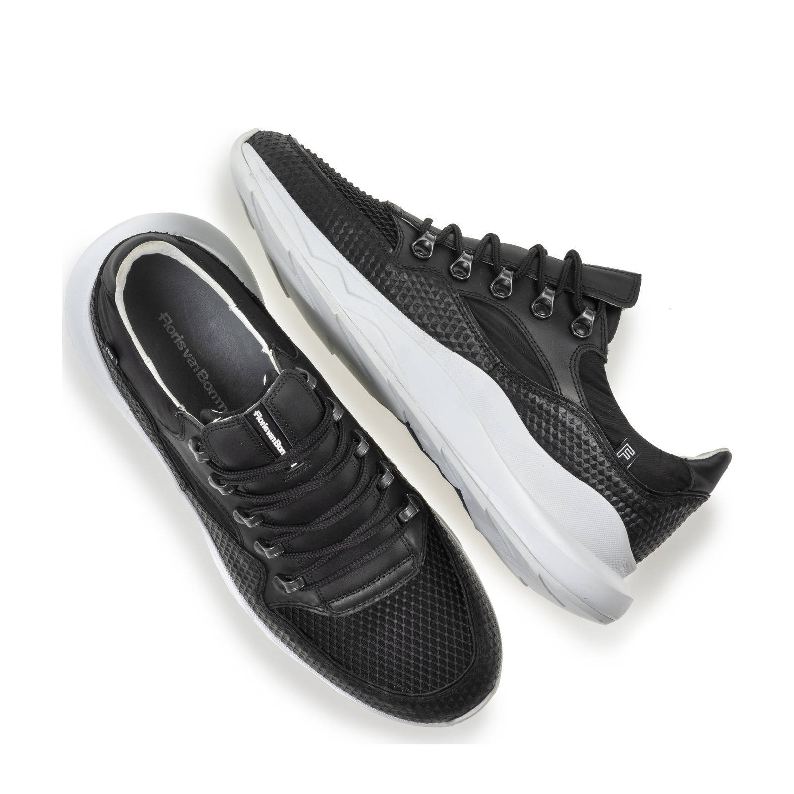 Floris van Bommel Bulki leren sneakers zwart | wehkamp