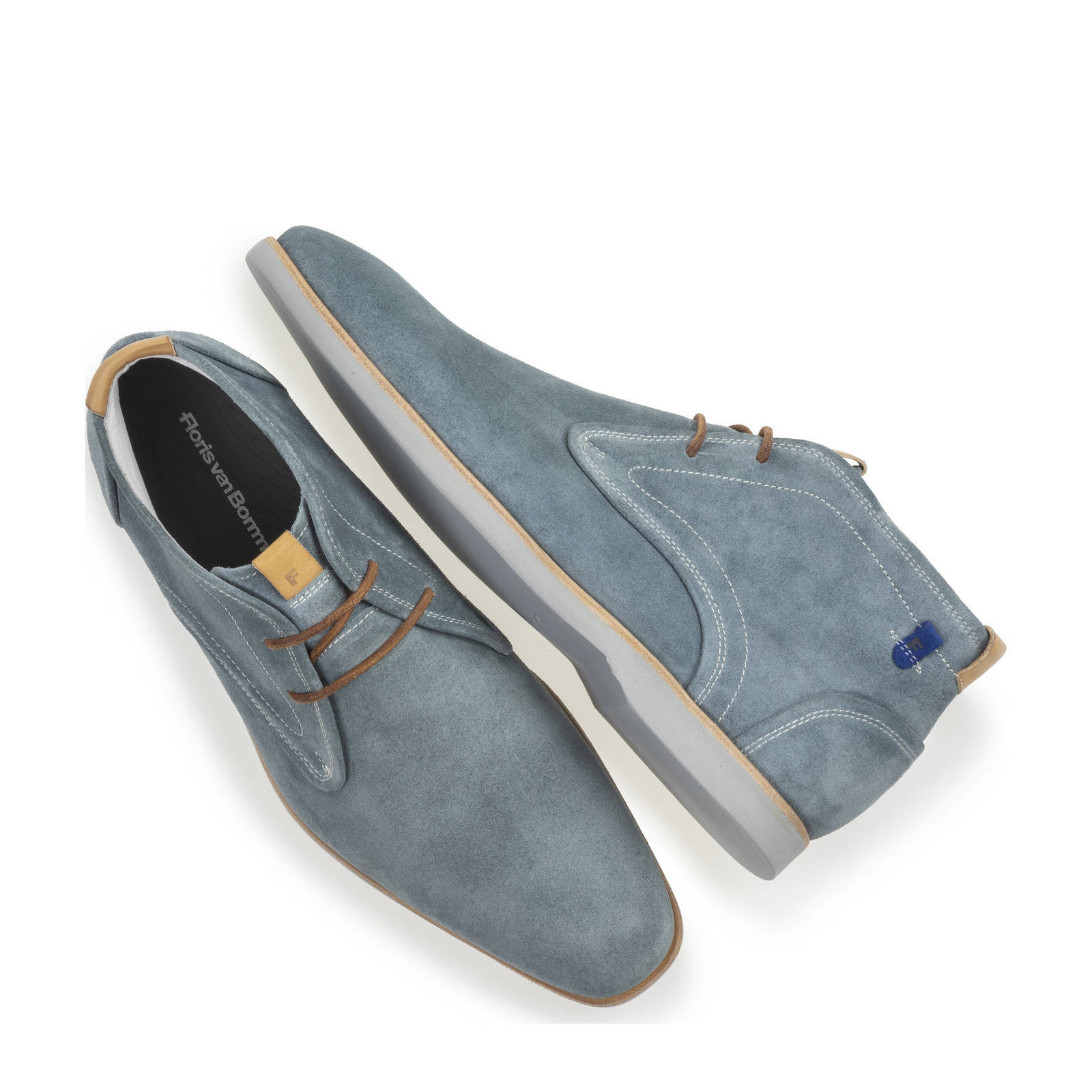 Floris van Bommel Witni suède veterschoenen blauw | wehkamp