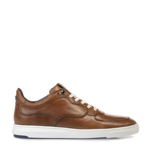 Lenni halfhoge leren sneakers cognac