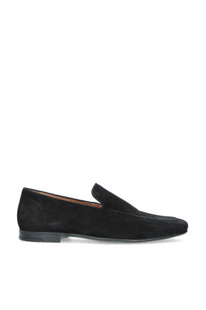 suède loafers zwart