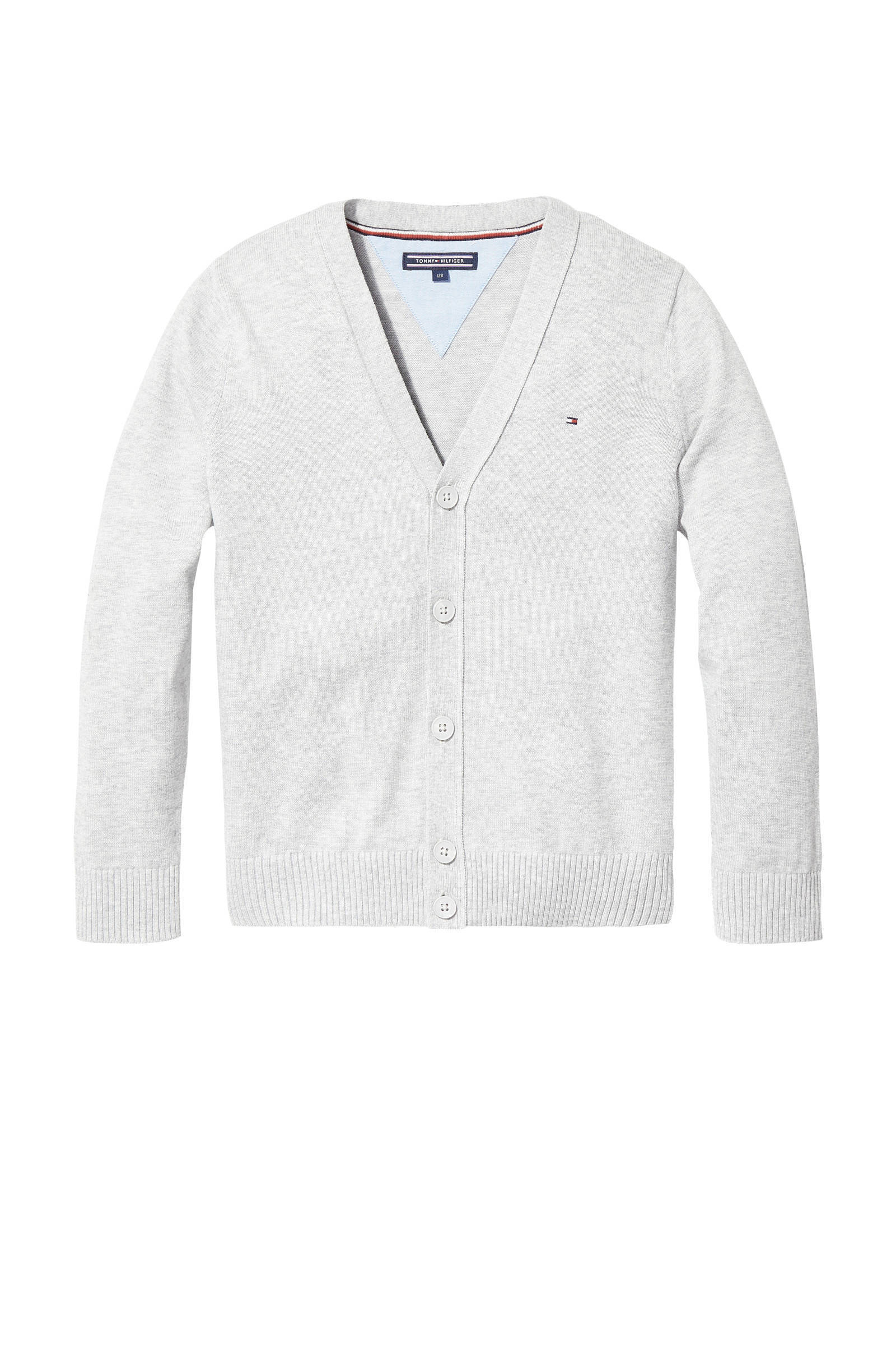 Tommy Hilfiger fijn gebreid vest van biologisch katoen wit | wehkamp