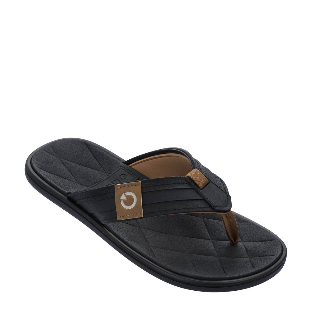 Cartago Malta teenslippers zwart/bruin, Zwart/bruin