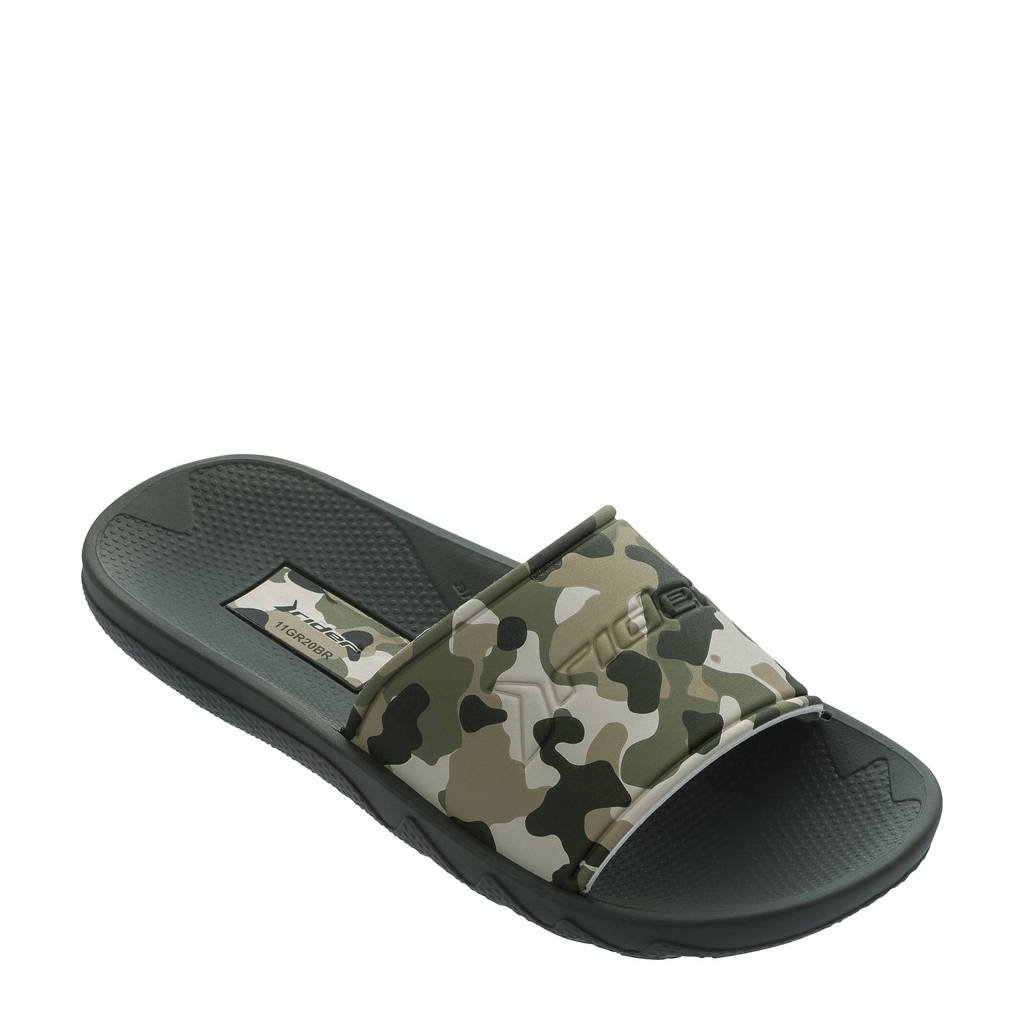 Rider slippers groen/beige, Groen/beige