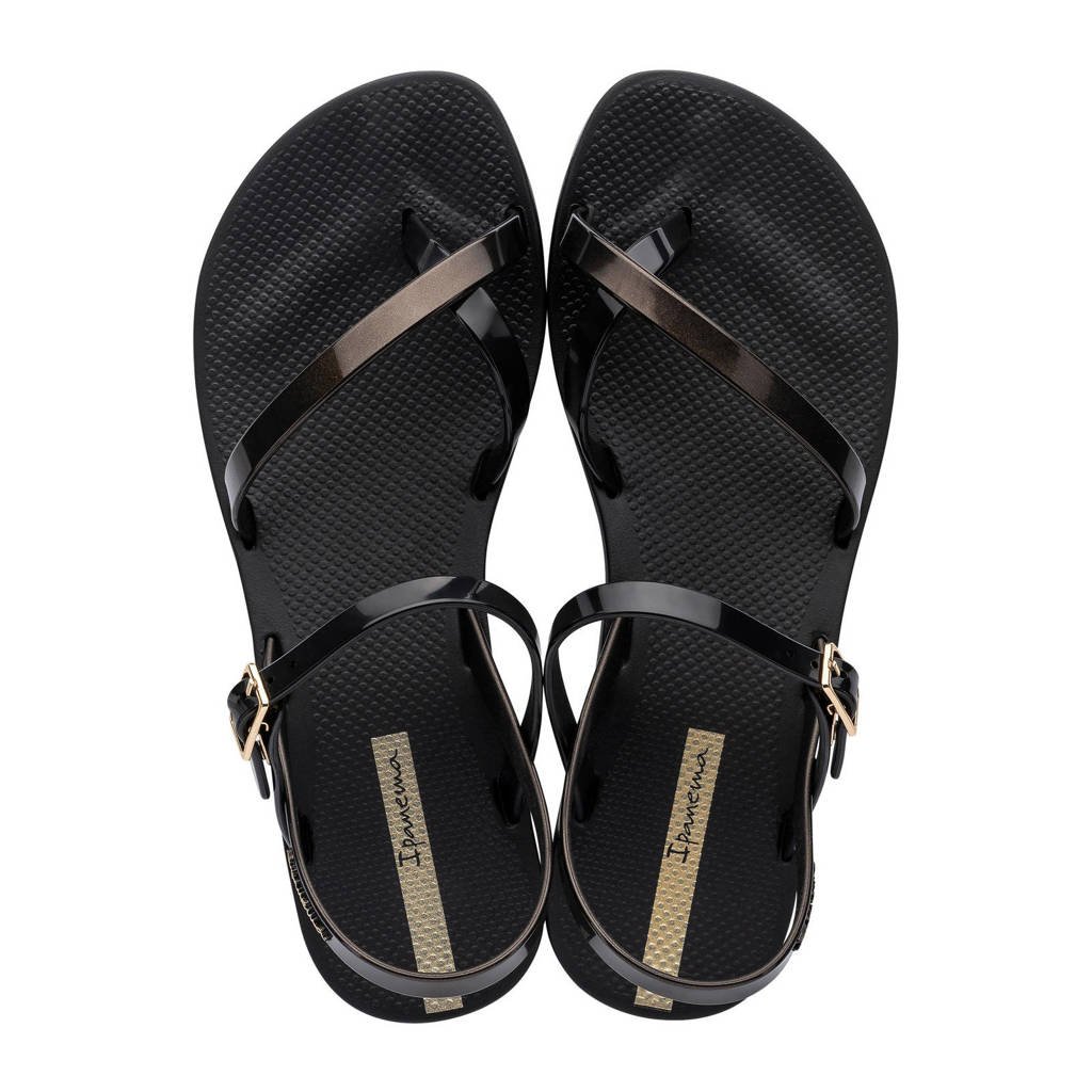 Zwarte dames Ipanema sandalen Fashion Sandal van rubber met gesp