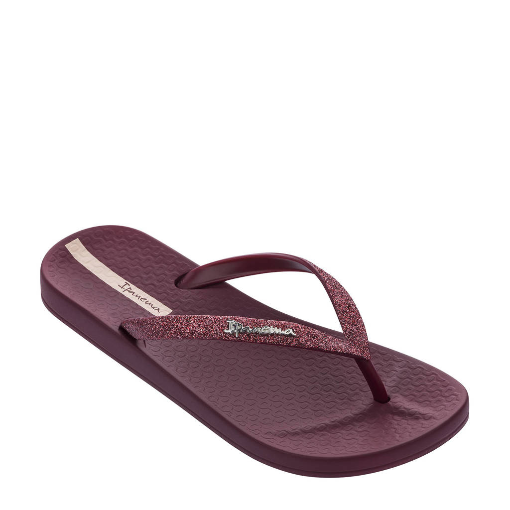Ipanema Anatomic Lolita teenslippers donkerrood met glitter, Donkerrood