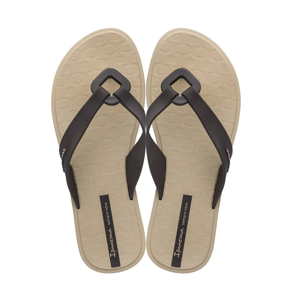Beige en bruine dames Ipanema Nexo teenslippers van duurzaam gerecycled materiaal met plateauzool