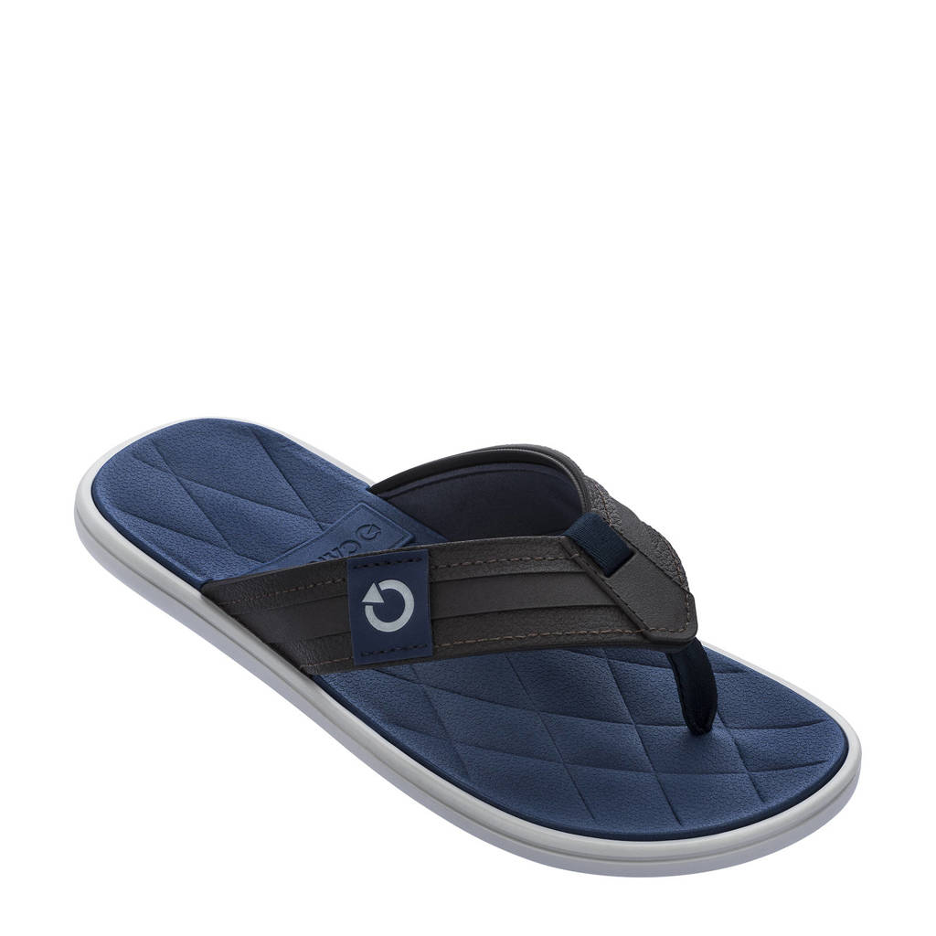 Cartago Malta teenslippers bruin/blauw/grijs, Bruin/blauw/grijs