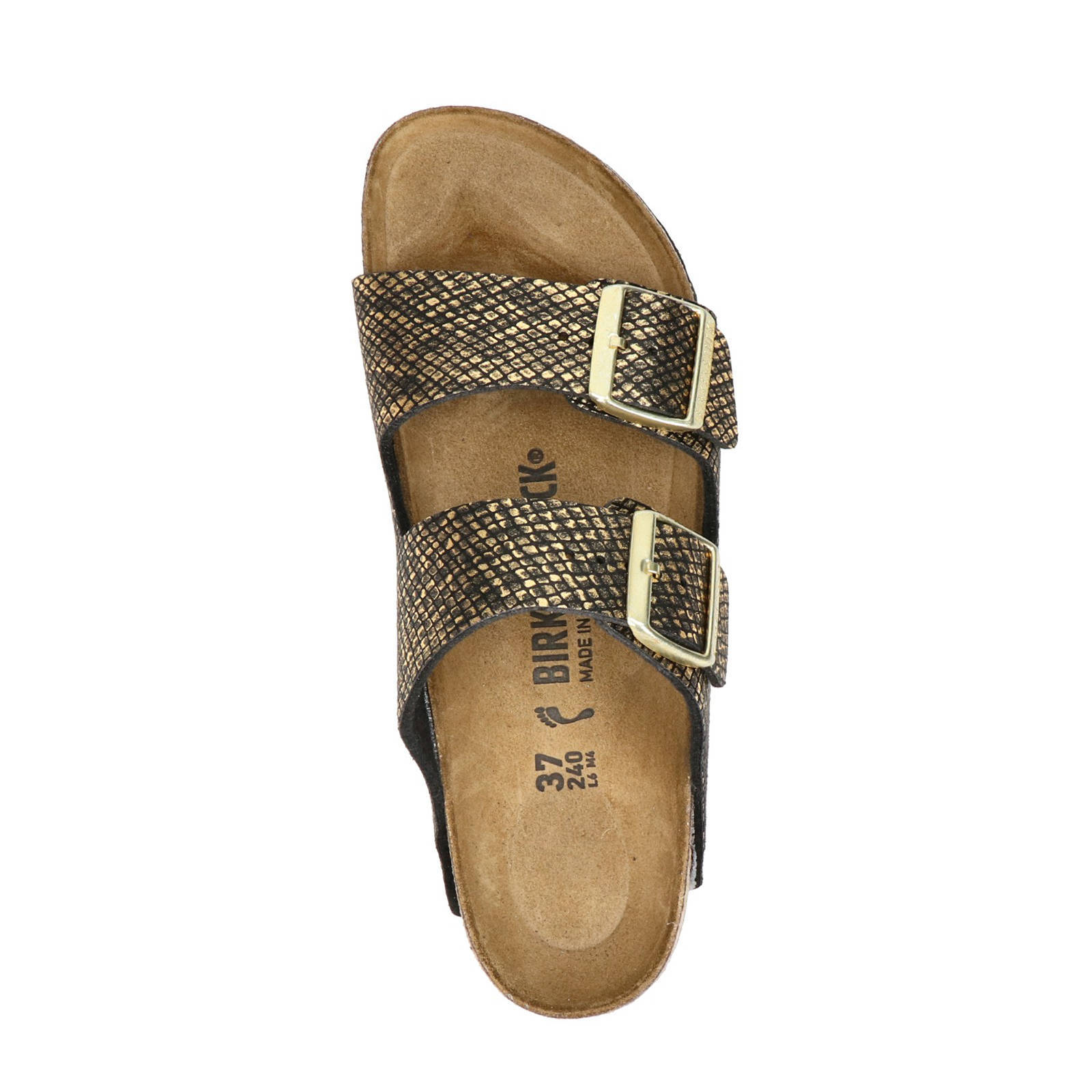 Birkenstock Arizona slippers goud | wehkamp