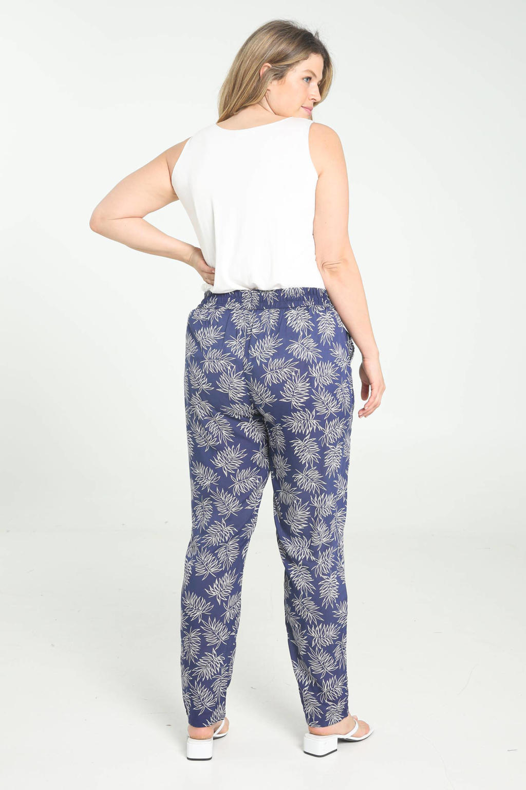 Paprika Slim Fit Joggingbroek Met All Over Print Blauwwit Wehkamp 