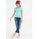 WE Fashion T-shirt met borduursels en ruches - turquoise