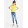WE Fashion T-shirt met borduursels en ruches - geel