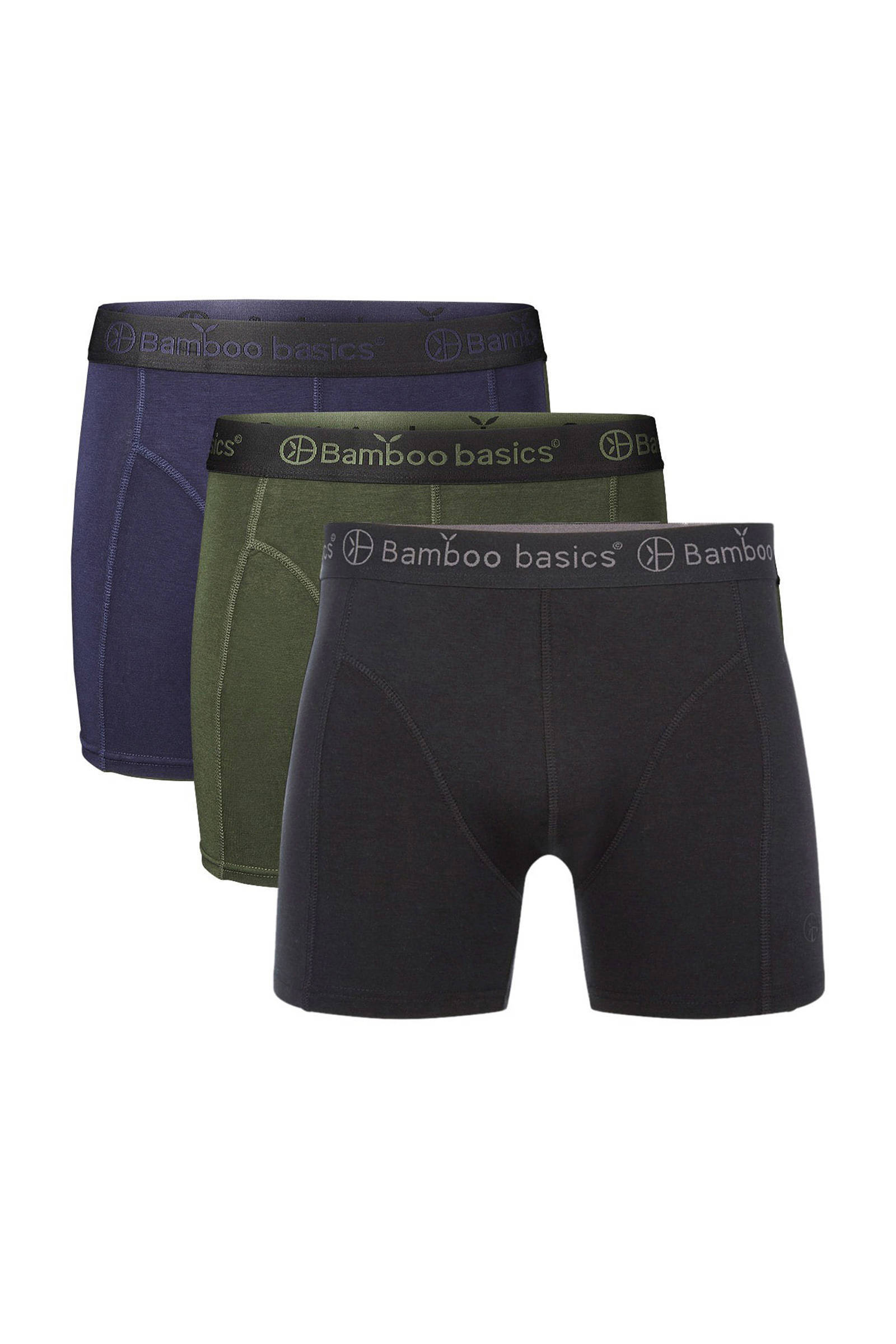 Bamboo Basics Boxershorts 3pack bamboo black/navy/army(rico 017 ) online kopen