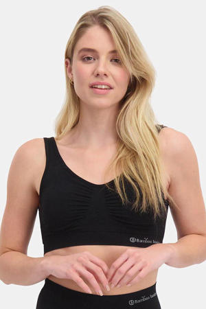 voorgevormde bh top Fleur met bamboe zwart