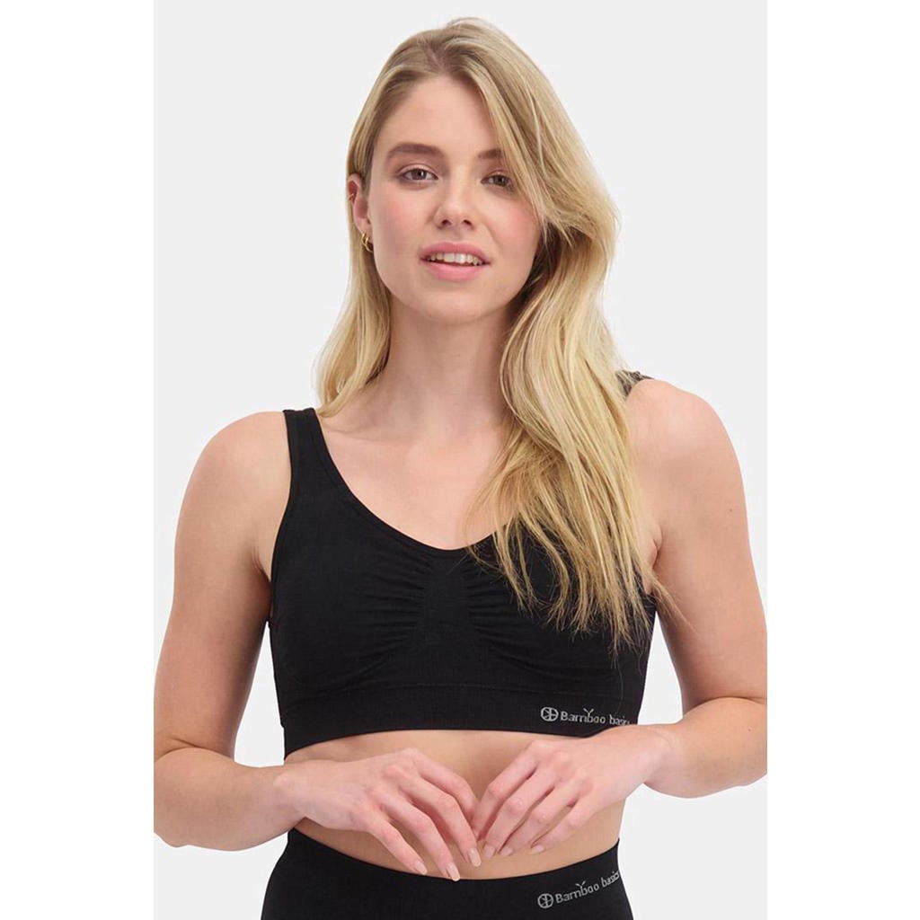 Bamboo Basics voorgevormde bh top Fleur met bamboe zwart
