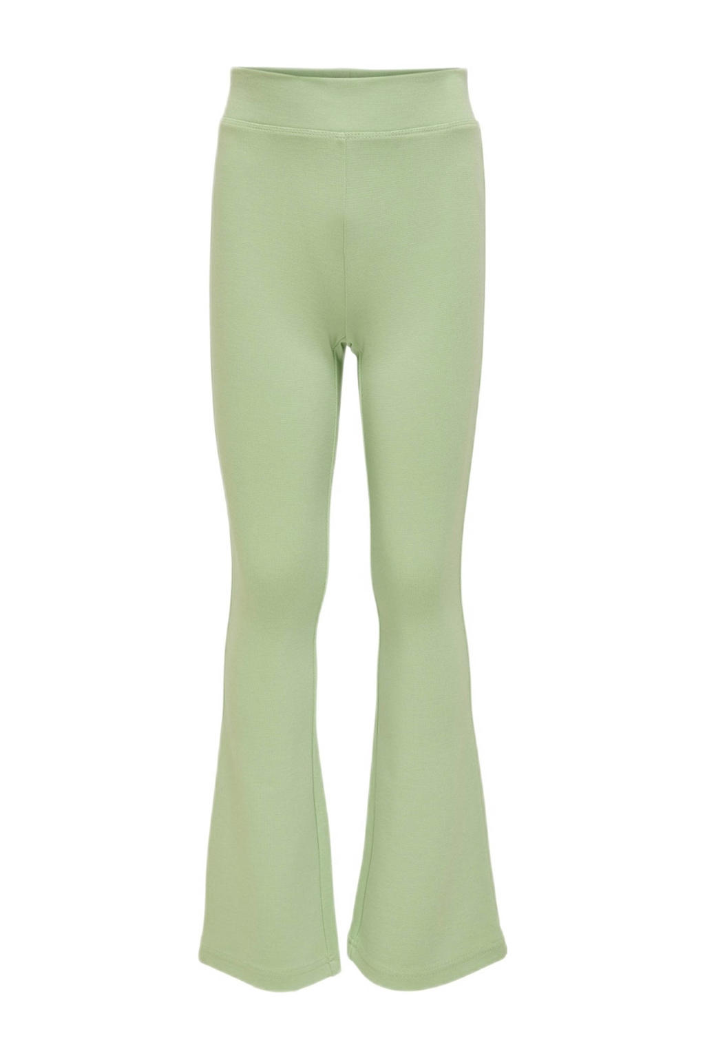 Groene meisjes KIDS ONLY flared broek van viscose met regular waist en elastische tailleband