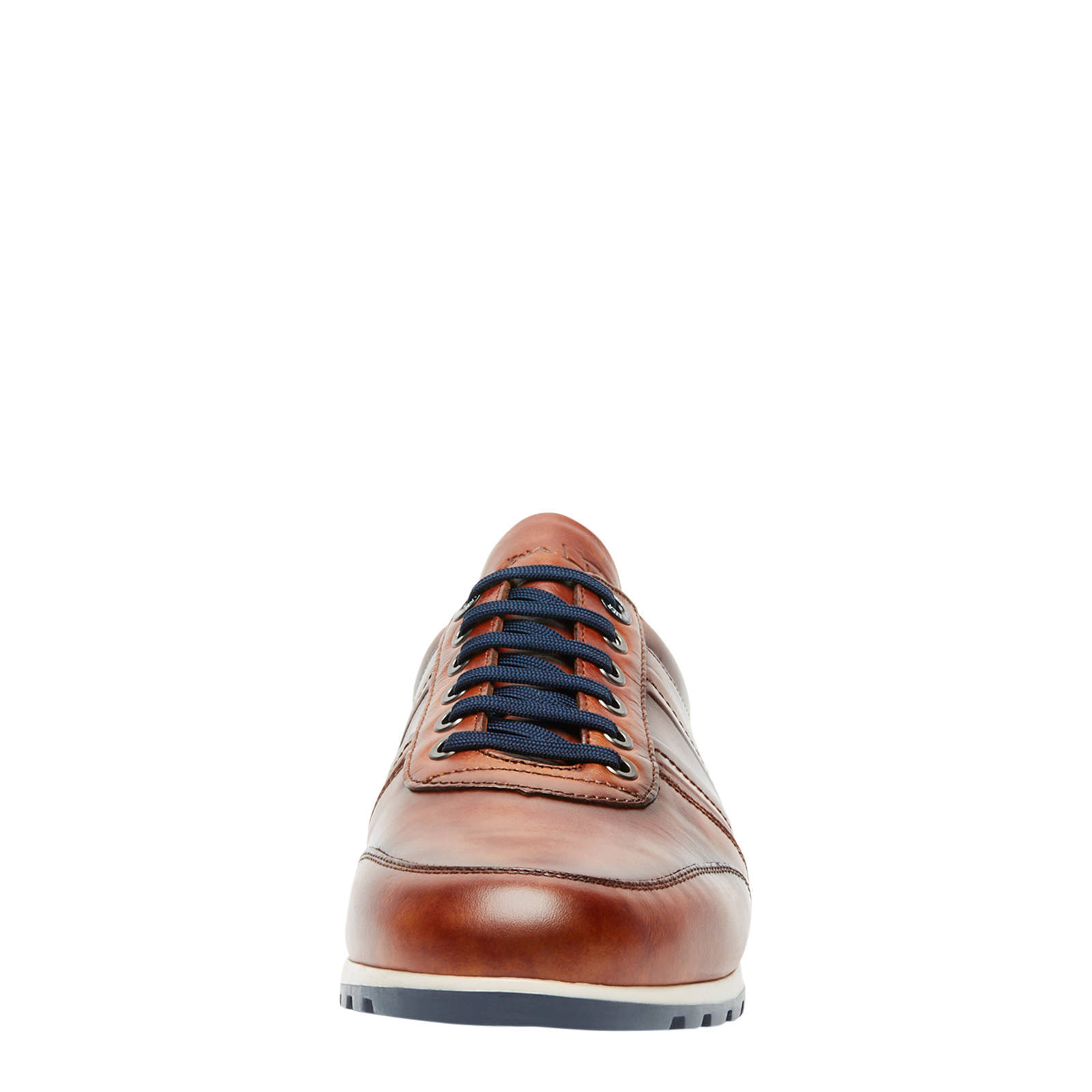 Van Lier Anzano leren sneakers cognac wehkamp