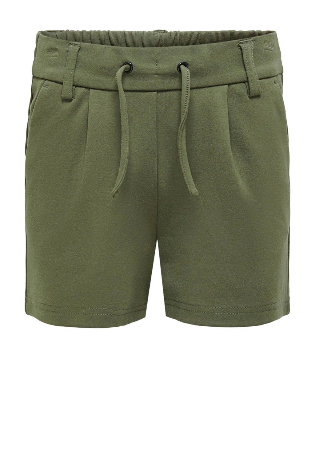 Donkergroene meisjes KIDS ONLY GIRL short van viscose met regular waist, elastische tailleband met koord en effen