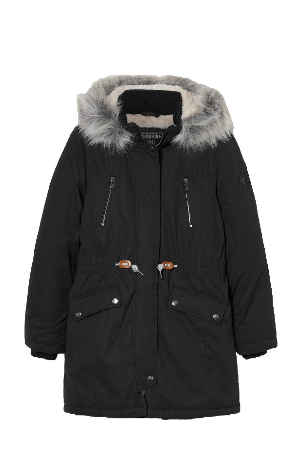 C&A Here & There winterjas zwart, Zwart
