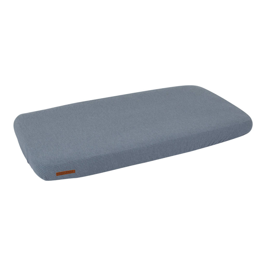 Little Dutch katoenen ledikant hoeslaken 60x120 cm Pure Blue, Blauw