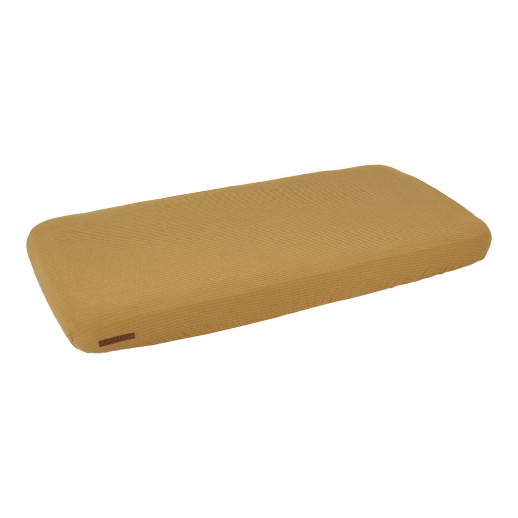 Little Dutch katoenen ledikant hoeslaken 60x120 cm Pure Ochre, Oker