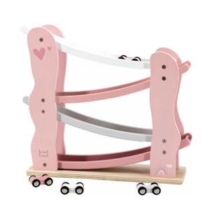 houten Auto glijbaan roze