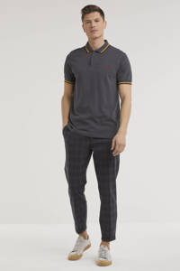 Fred Perry regular fit polo donkergrijs/camel, Donkergrijs