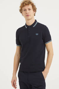 Fred Perry regular fit polo donkerblauw, Donkerblauw/blauw