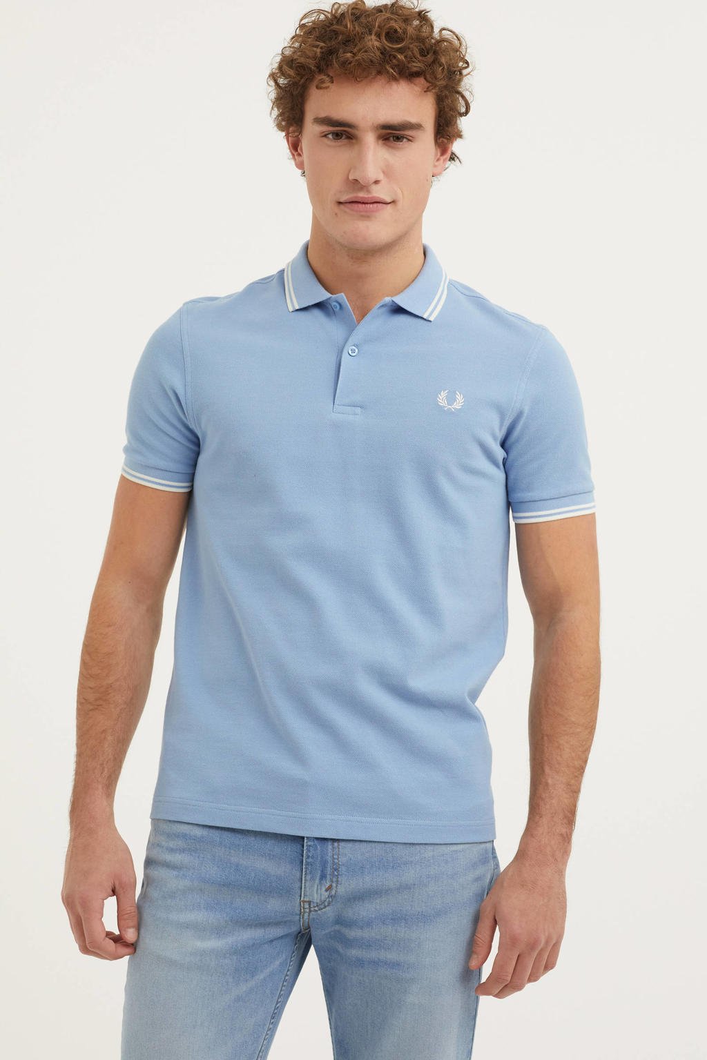Fred Perry regular fit polo lichtblauw