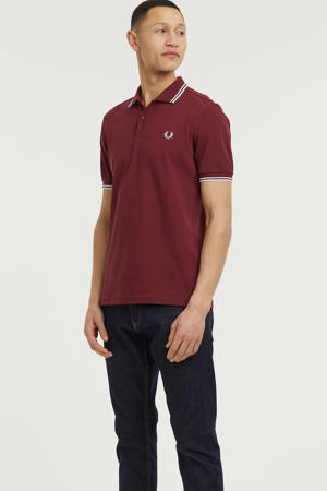 regular fit polo Twin Tipped donkerrood