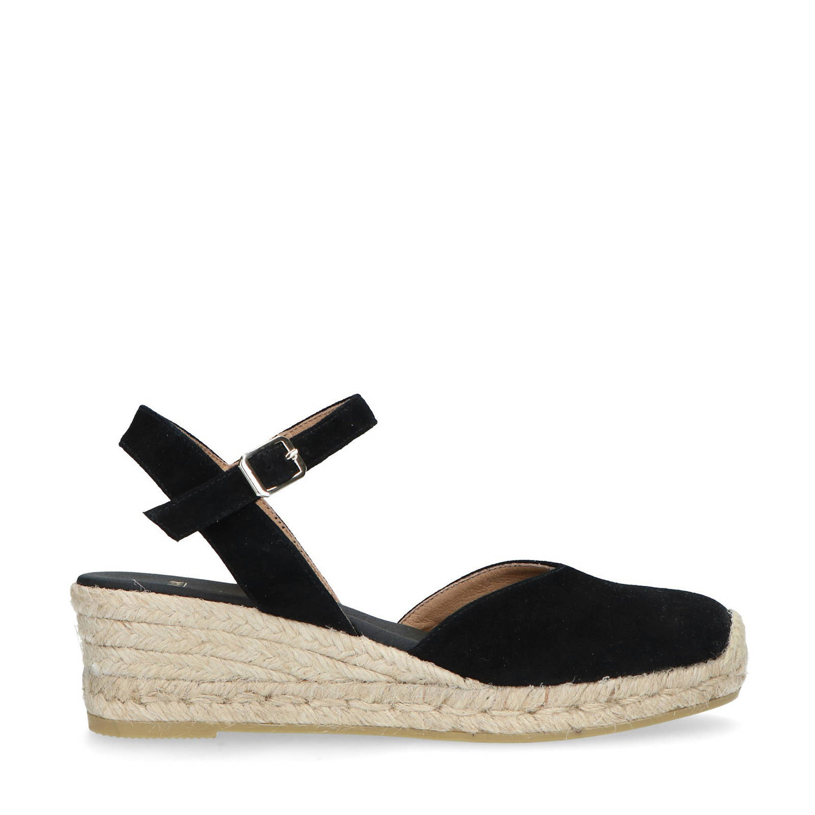 Zwarte sleehakken met gewoven zool - Damesschoenen – SACHA