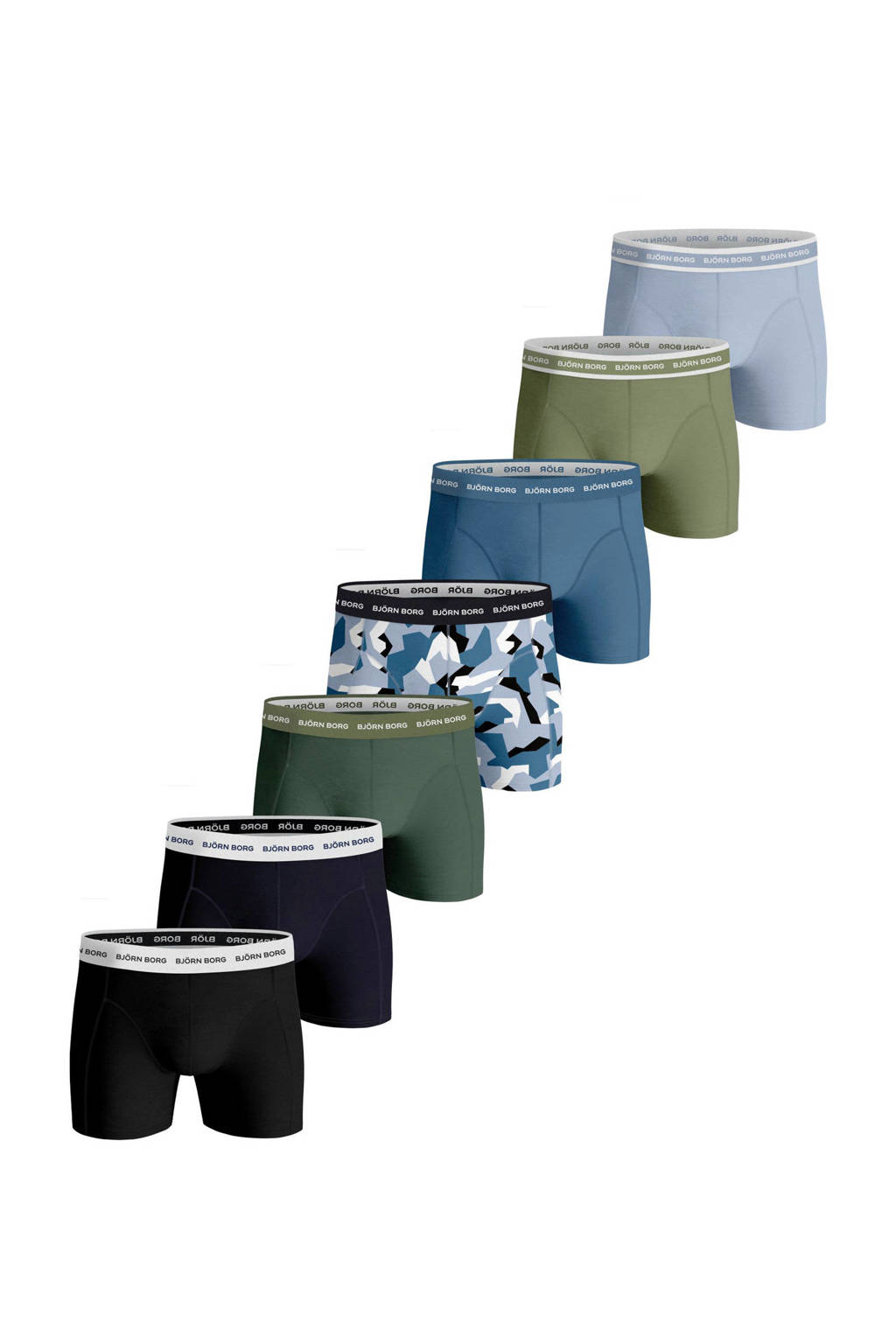 Björn Borg boxershort (set van 7), Blauw/zwart/groen