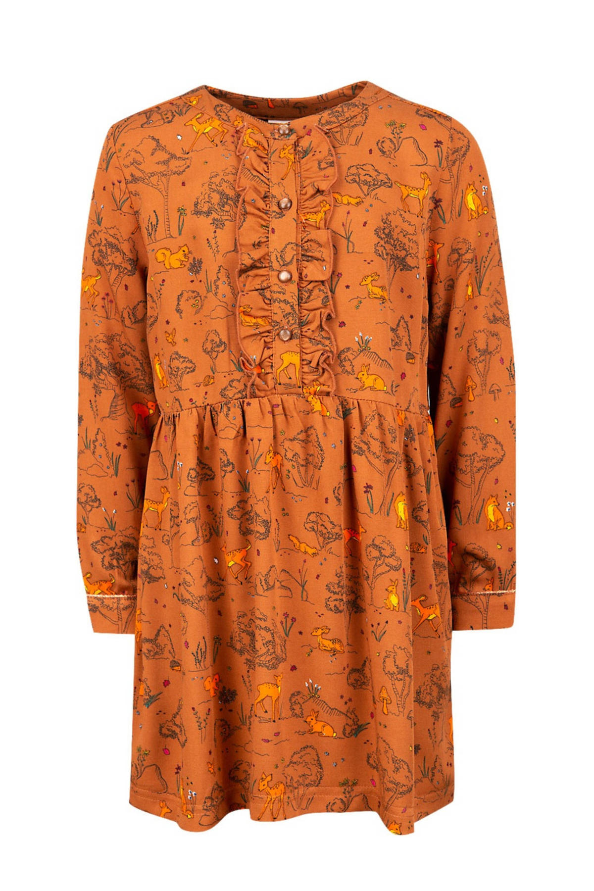 Someone jurk Bambi met all over print en ruches cognac bruin | wehkamp