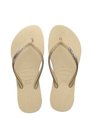 Slim Sparkle II teenslippers met glitters zand